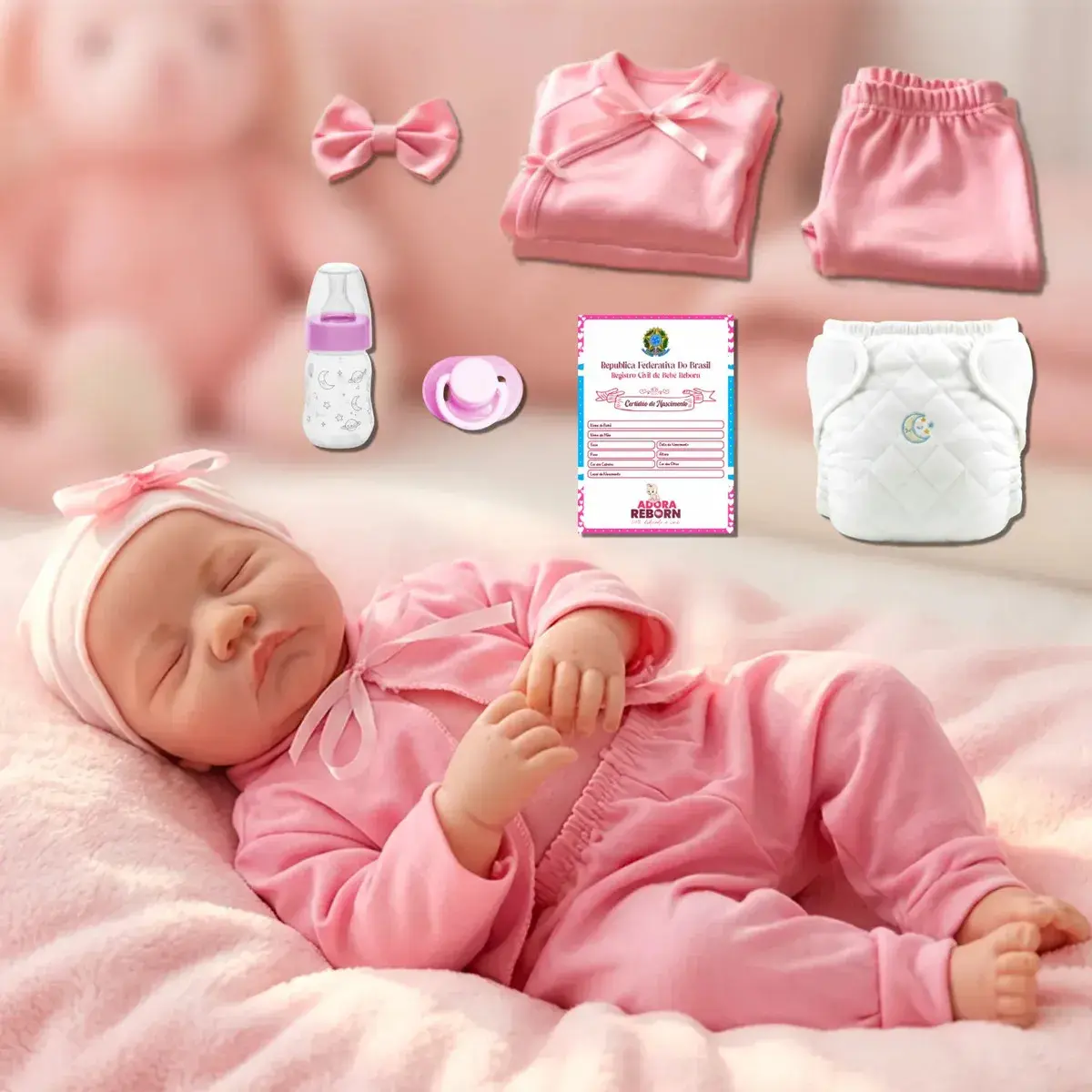 Boneca Reborn Bebê Realista Vinil Siliconado Récem-nascida thumbnail 5