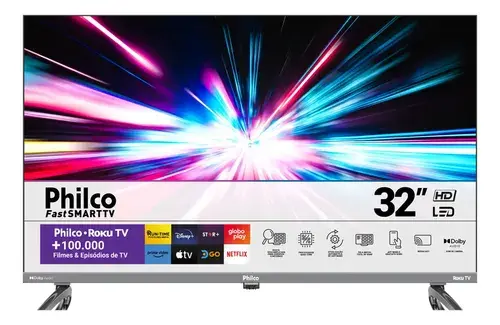 Smart Tv 32 Philco P32vik Roku Led Dolby Audio Hdr Wi-fi 110/220v