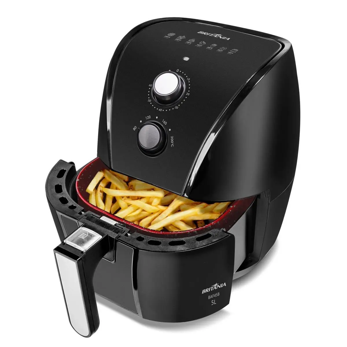 Air Fryer Britânia 5L Cesto Quadrado Redstone 1500W BAF45B 127V
