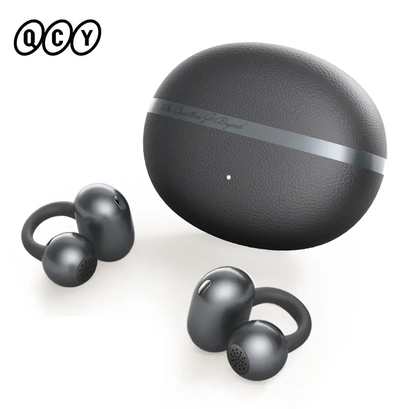 QCY Crossky C50 CT06 Fones de ouvido sem fio abertos Bluetooth 6.0 Ultra-confortáveis com clipe para chamadas IA, reforço de graves, controle de volume adaptável, 35 horas de reprodução, esportes, corrida - 1