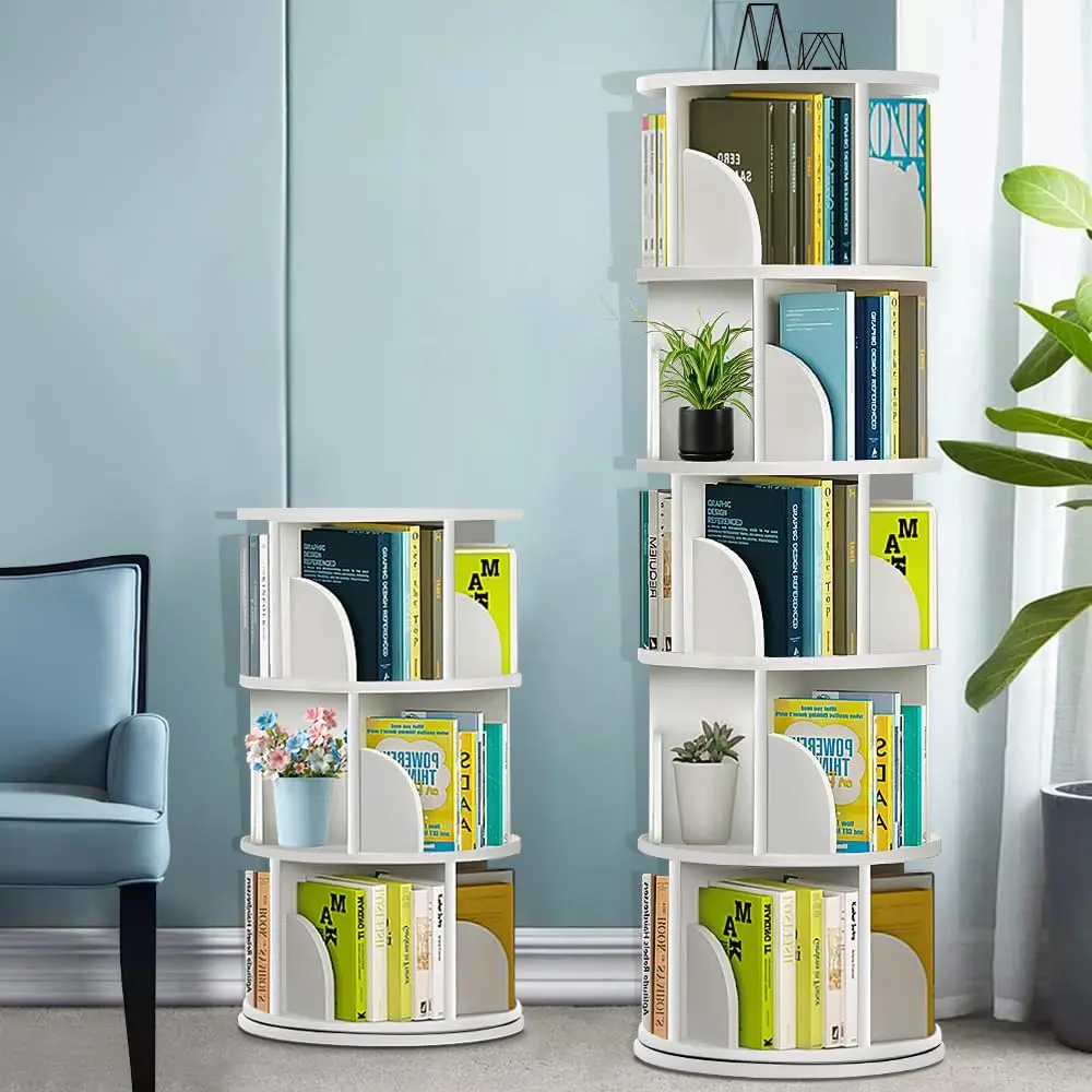 Estantes, Estante Giratória, 5 Andares Estante Giratória Livros, 160 * 40cm, 360° Livreiro de Piso para Organização e Decoração de Casa, Quarto e Escritório, Livro