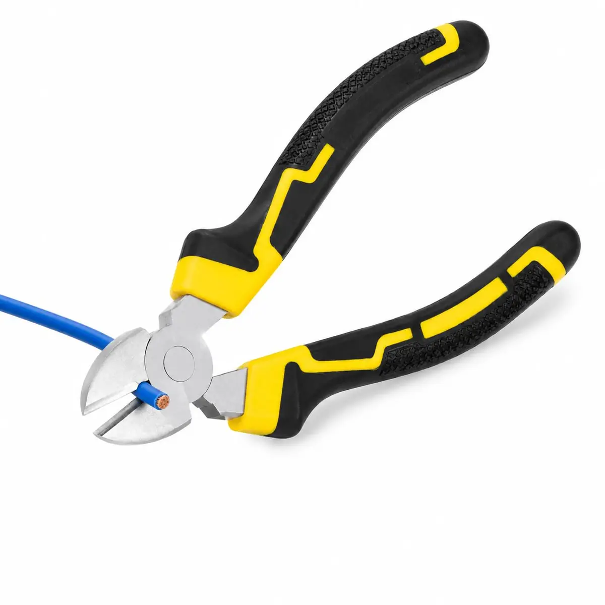 Alicate de Corte Diagonal 6 Polegadas em Aço Carbono, Cabo Emborrachado Ergonômico Antiderrapante, Alicate Profissional para Cortar, Prender, Desencapar e Enrolar Fios, Uso Doméstico e Oficina