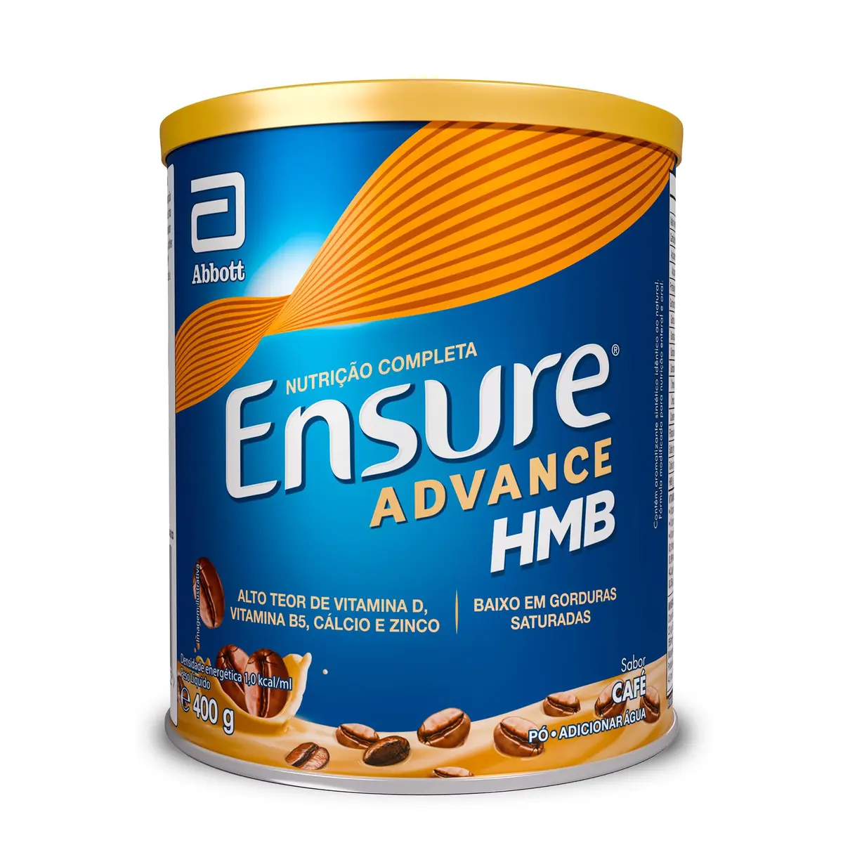 ENSURE Advance Suplemento Nutricional Completo com HMB, Proteínas, 28 Vitaminas e Minerais, Sem Glúten, Pó 400g, Café
