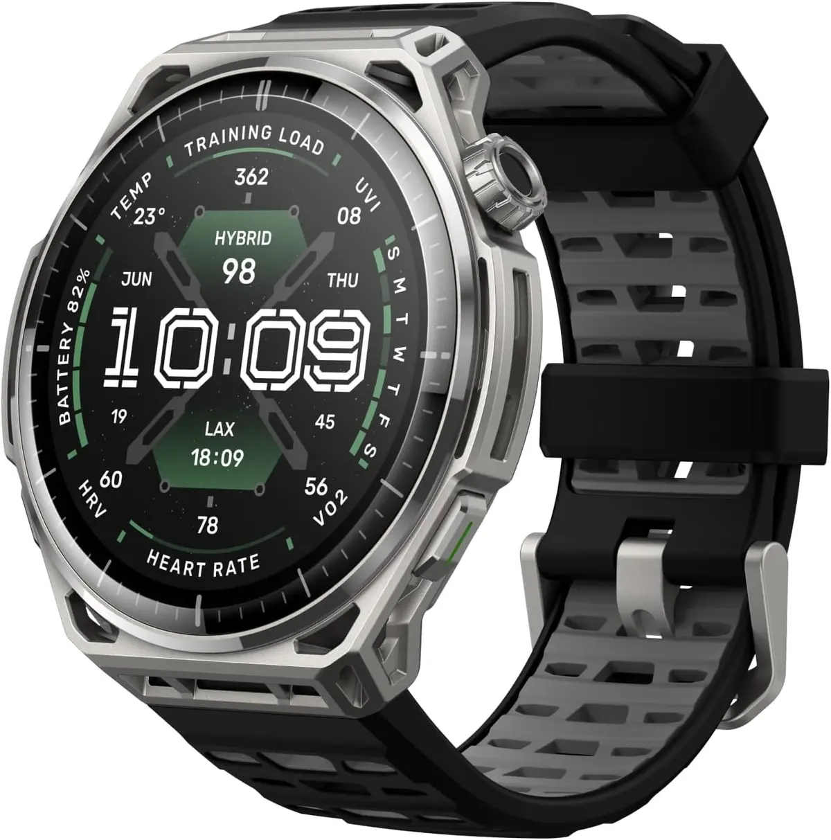 Smartwatch Amazfit Balance 3, 1,5 polegadas, compatível com iOS e Android, 48 mm, bateria de 21 dias, GPS duplo, lanterna, resistente à água, 64 GB, mapas offline, 180 modos (Stainless Steel)