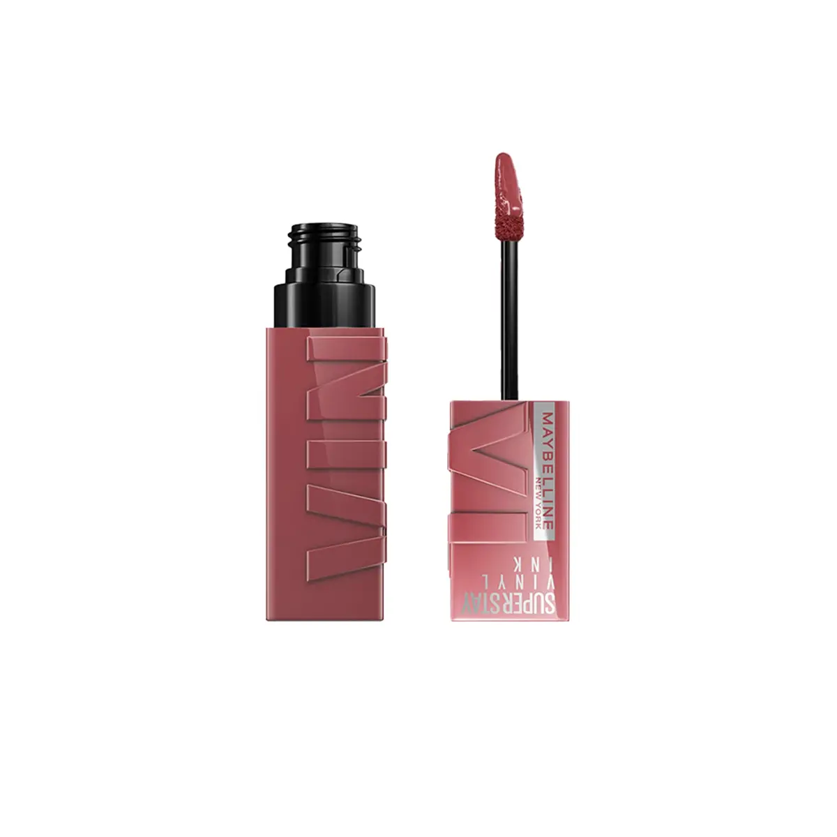 Batom Líquido Vinil Espelhado SuperStay Vinyl Ink Maybelline Witty 4,2ml | Longa duração de 16h, efeito gloss intenso, brilho instantâneo, não borra nem transfere, fórmula vegana