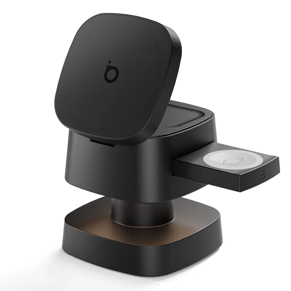 Carregador Sem Fio 4 em 1 Basike - Carregador por Indução 15W(Preto) | Rápido Compatível para iPhone 16/15/14/13 Series, Apple Watch, AirPods com Luz de Noturna