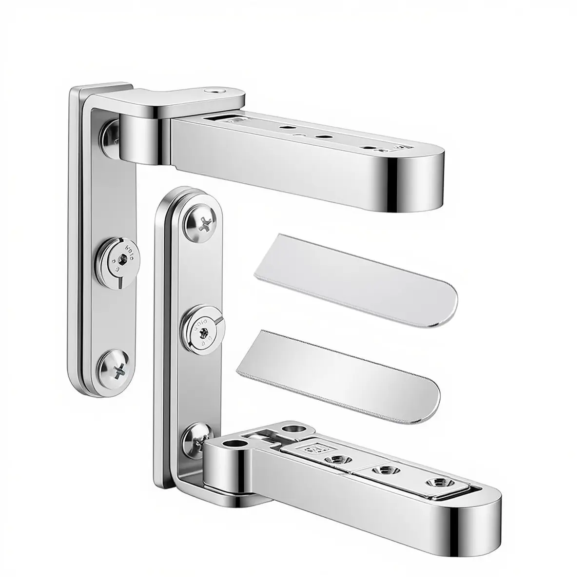 Kit com 2 Dobradiças Giratórias 180° para Portas de Madeira e Vidro, Eixo Central Oculto, Resistente, para Portas de Correr e Pivotantes