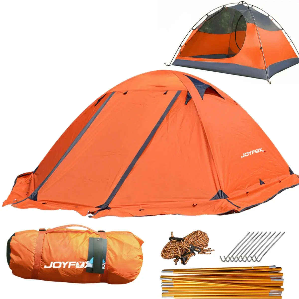 JOYFOX Barraca de Camping 2-3 Pessoas RAINFLY Alumínio Ultralight Upf 50 Coluna D'água de 3000mm