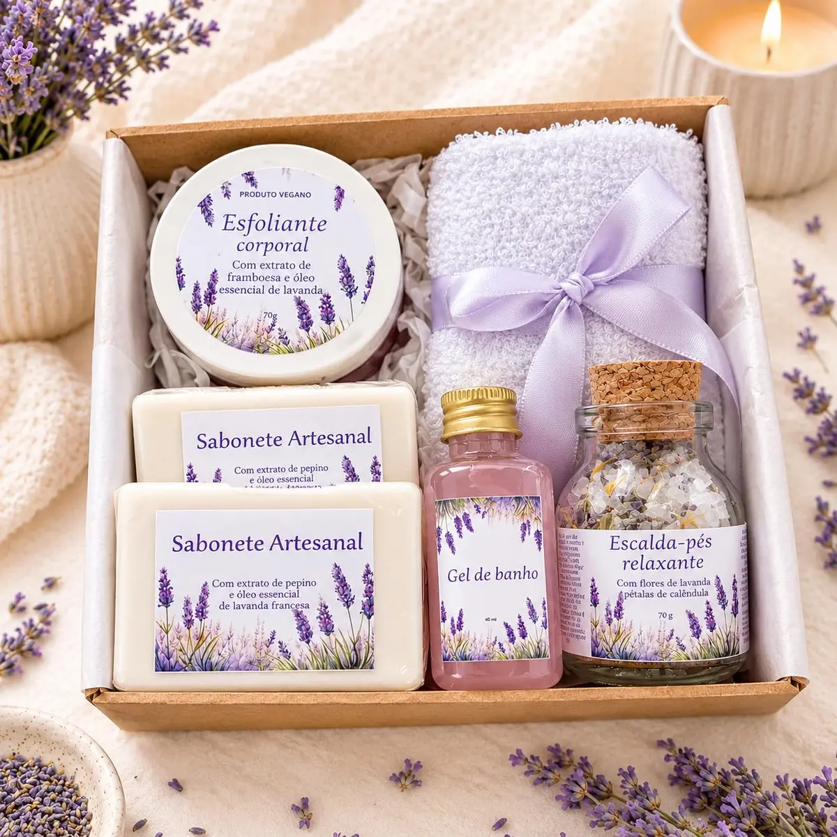 Kit Presente feminino Autocuidado - kit Lavanda