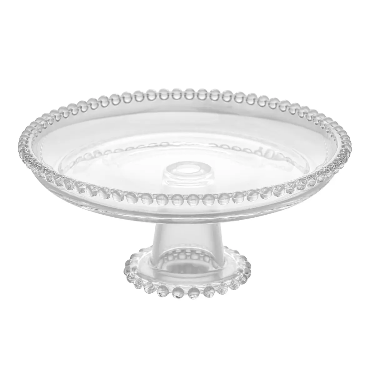 WOLFF - Prato de Cristal com Pé 20cm x 9cm - Linha Pearl | Design sofisticado • Acabamento refinado • Ideal para mesa posta • Elegância ao servir • Alta qualidade