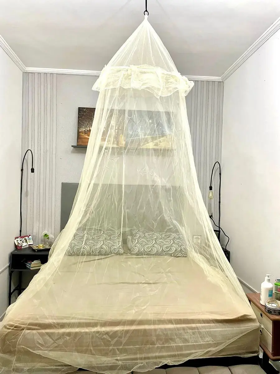 Mosquiteiro De Teto Filo Simples P\ Cama Casal E Solteiro Cor Amarelo