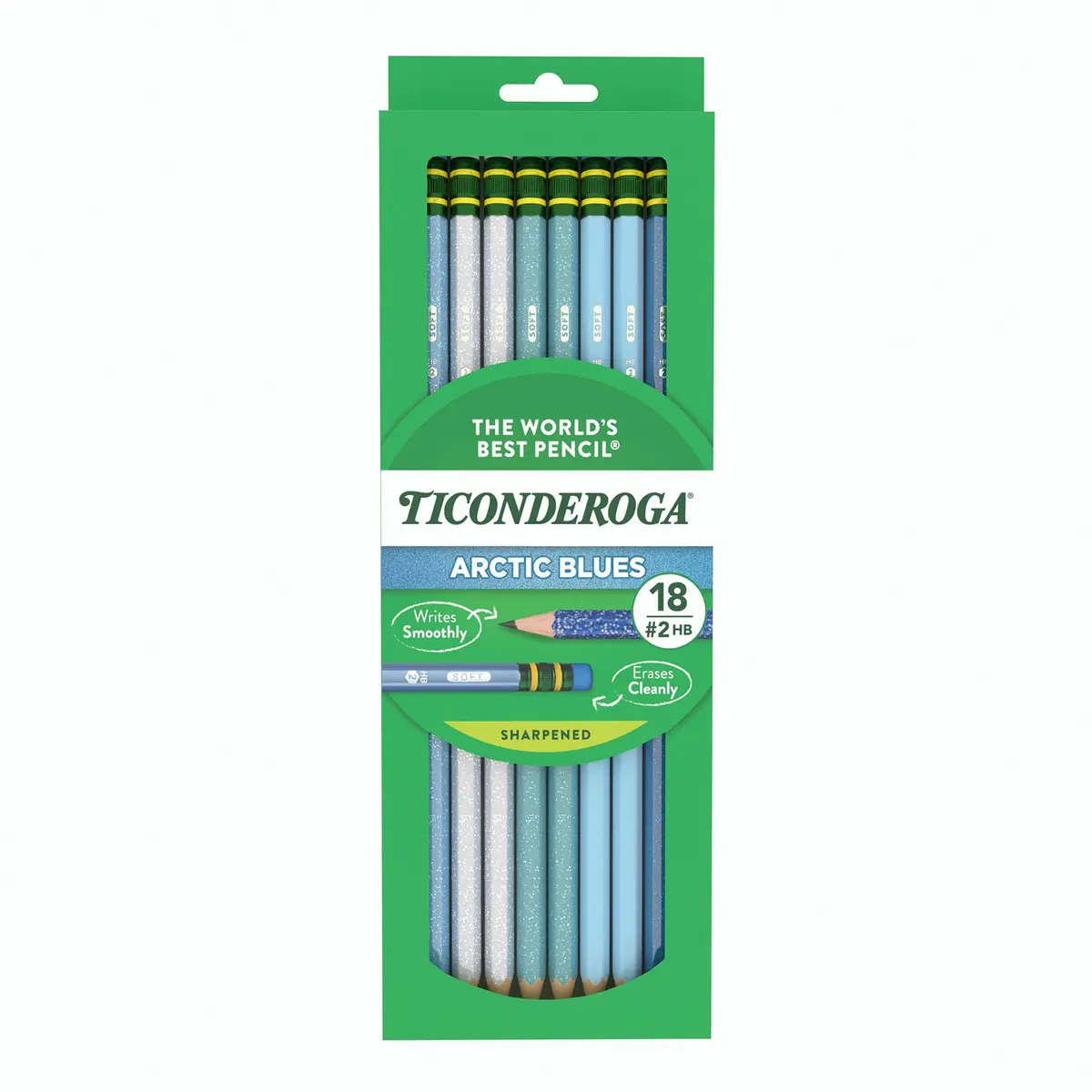 Ticonderoga Lápis de madeira pré-afiados, azul ártico, 18 unidades - 1
