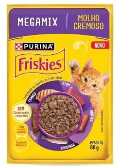 PURINA FRISKIES® Ração Úmida para Gatos Adultos Megamix 80g - 15 unidades