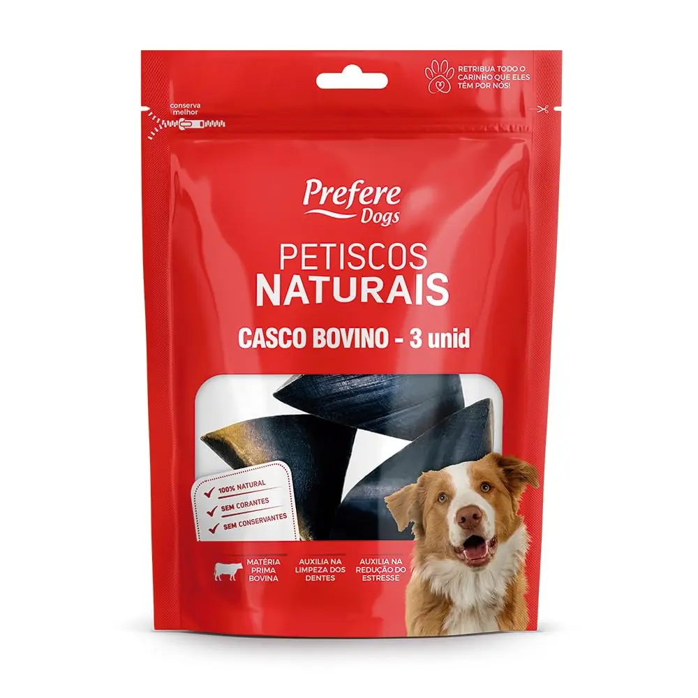 Prefere Petisco Natural Bovino Casco 3 unidades