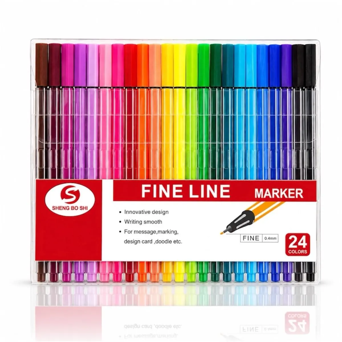Canetas Fineliner Coloridas 0.4mm Kit com 24 Cores | Ponta Fina 0.4mm, 24 Cores Variadas, Escrita Suave, Design Inovador, Para Desenho e Escrita - 1