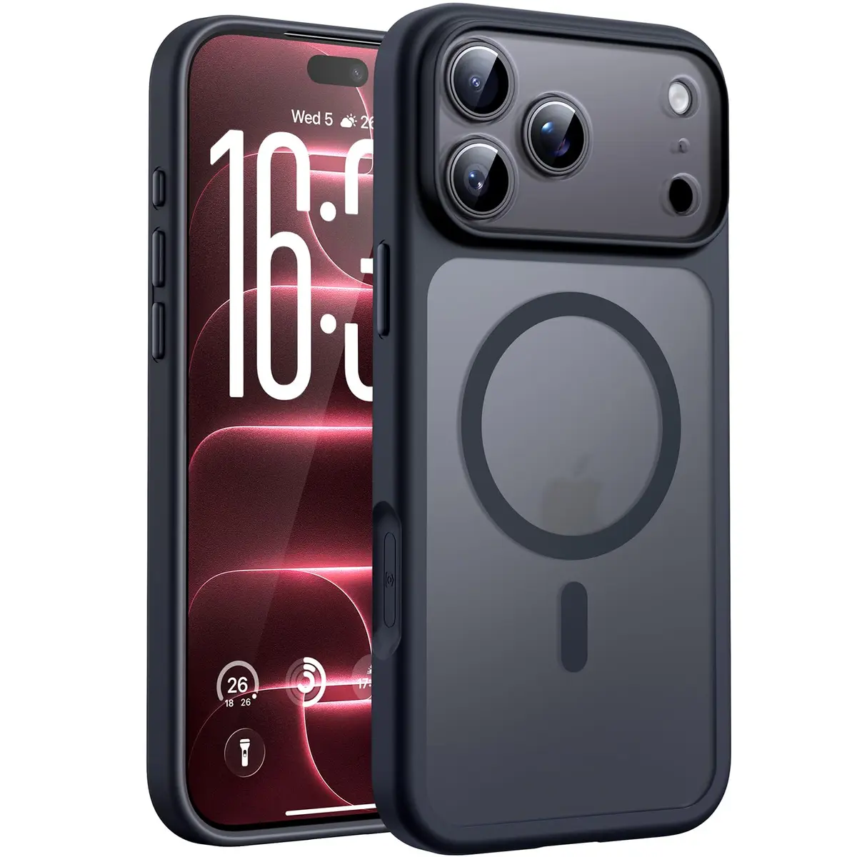 TOCOL Capa ou Capinha para iPhone 18 Pro Case 6.3", Preto | Compatível com MagSafe, Tampa da Câmera, Proteção Total e Militar, Antichoque, Anti-impressões, Fosco Translúcido