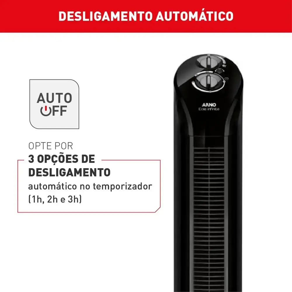Ventilador Torre Arno Eole Infinite Preto 127 thumbnail 5