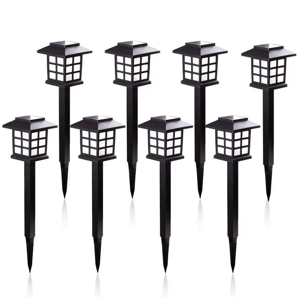 2/4/6/8pcs levou luzes via solar à prova d' água ao ar livre lâmpada solar para o jardim/paisagem/quintal/pátio/garagem/passarela de iluminação