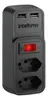 Tomada com USB Duplo Carregador de Parede Preto - 1