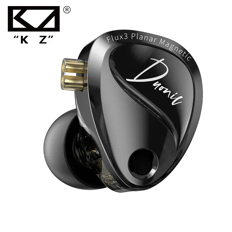 KZ Duonic HIFI IEMs Triplo-Magnético Planar Driver 4 Tuning Fones de ouvido com fio com microfone duplo HD para castor pro - 1