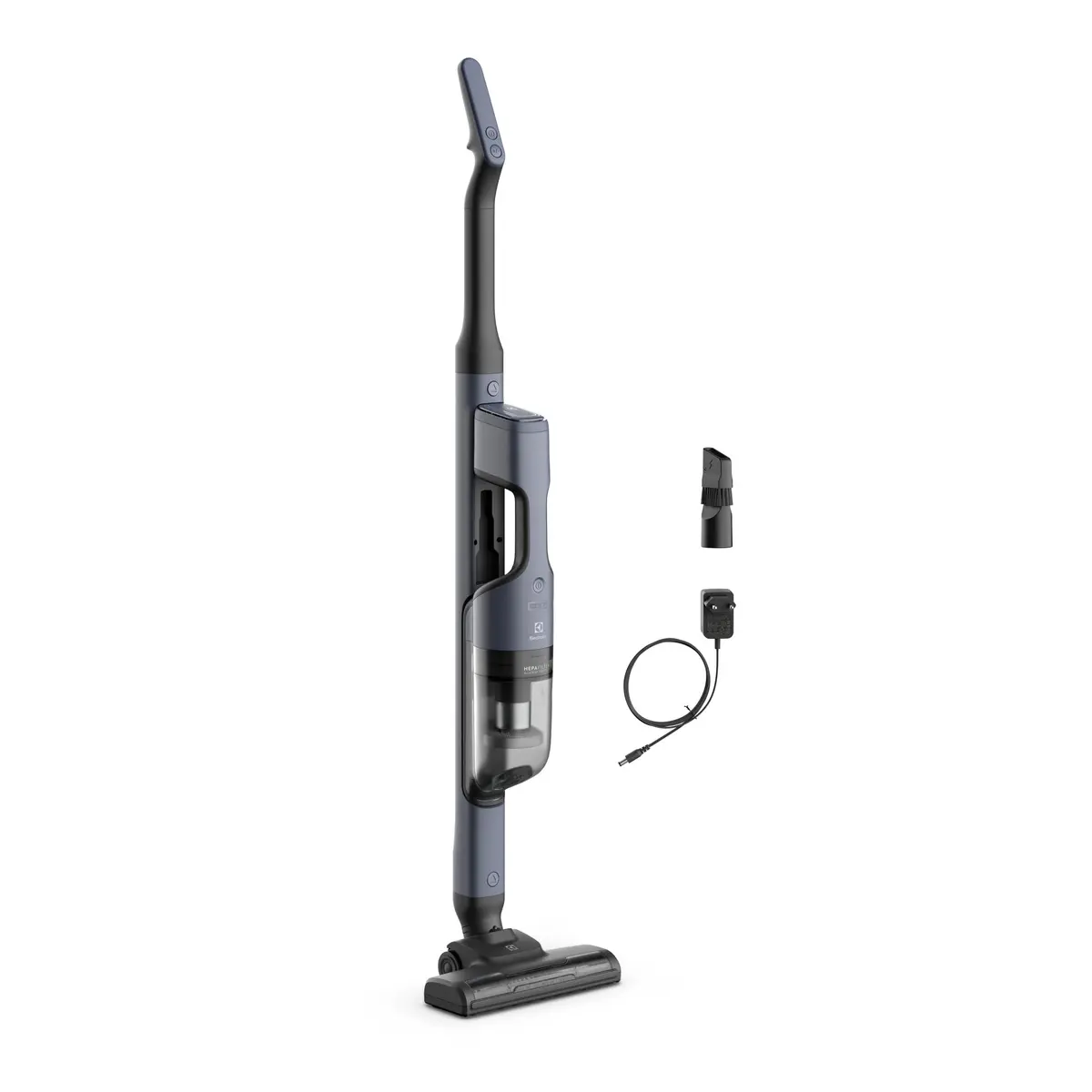 Aspirador de Pó vertical portatil bateria Ergorapido 2 em 1 Electrolux 30 min luz frontal LED escova rotativa aspira escova capacidade 950ml ERG019 Bivolt Azul