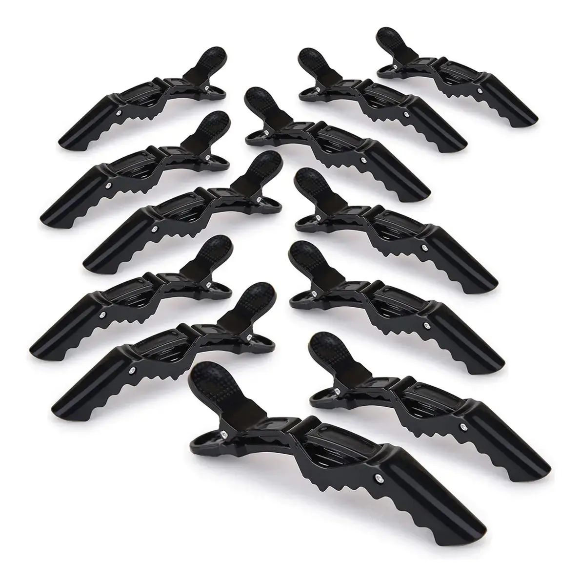 Kit 12 Presilhas Prendedor De Cabelo Bico Jacaré Crocodilo Arte Sedução Presilha Cabeleireiro Penteado