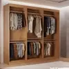 Closet Light 3 prateleiras e 6 cabideiros convencional MDF Moderna - Marrom - 1