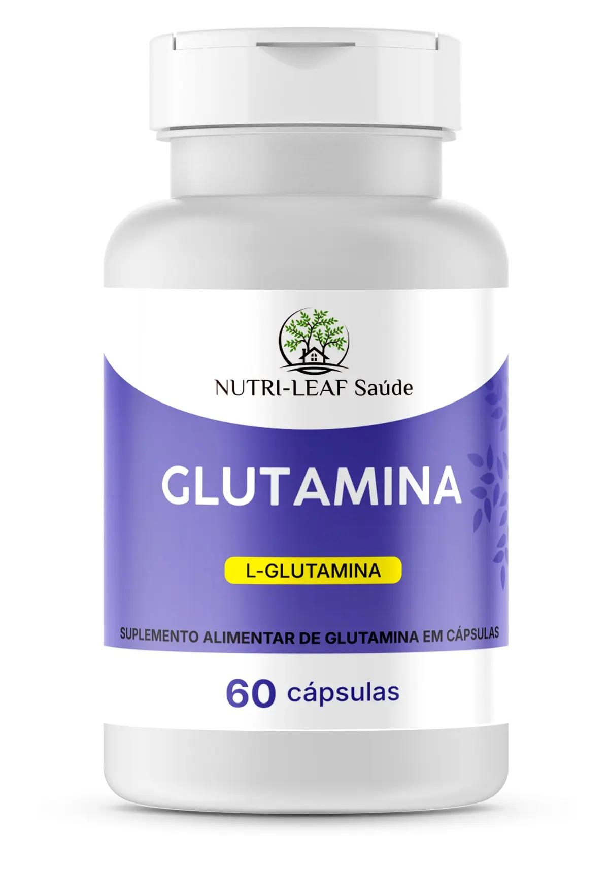 Glutamina 1000 mg Cápsula Nutri-Leaf | Aminoácido essencial, Suporte à imunidade, Saúde intestinal, Recuperação física