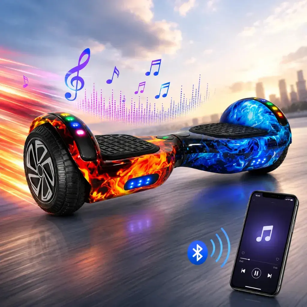Hoverboard Skate Elétrico Música 6.5 Polegadas Led Bluetooth Cor Vermelho - 1
