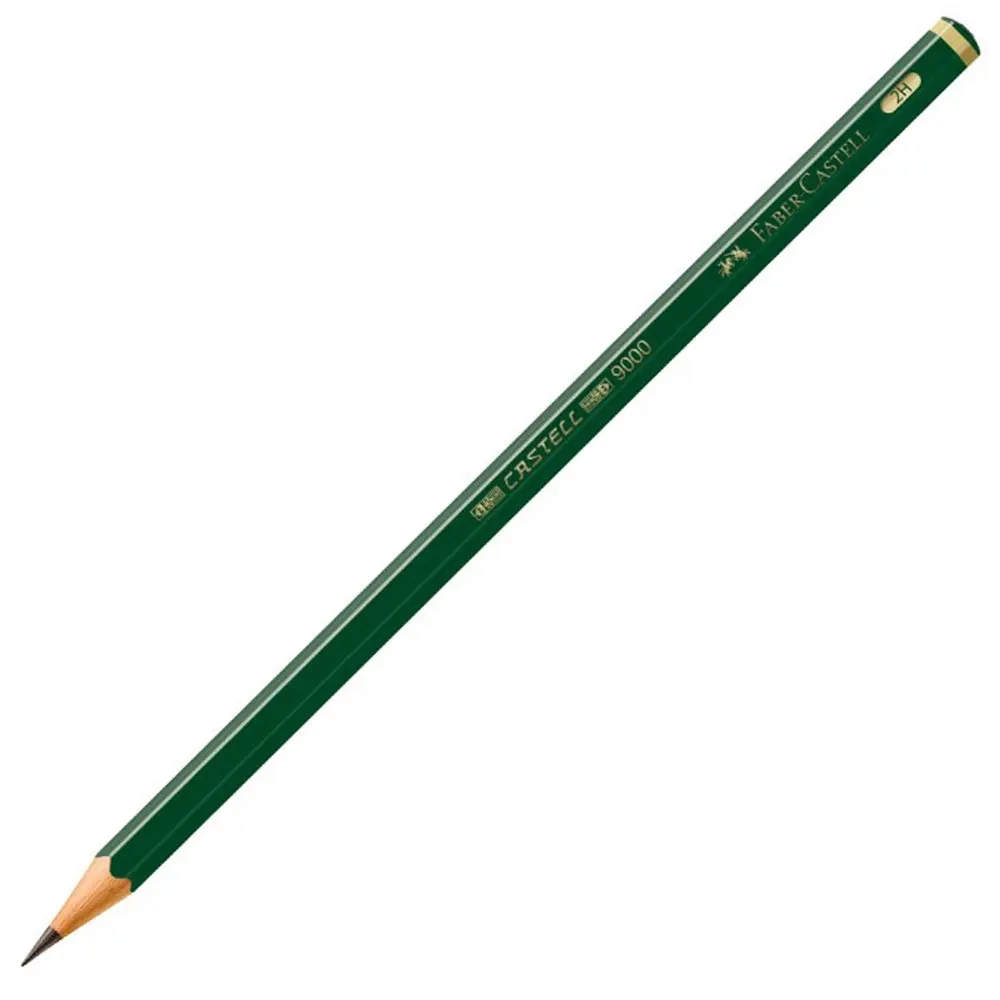 Lápis Grafite 2H, Faber-Castell, 90002H, EcoLápis, Linha Castell 9000, 12 Unidades