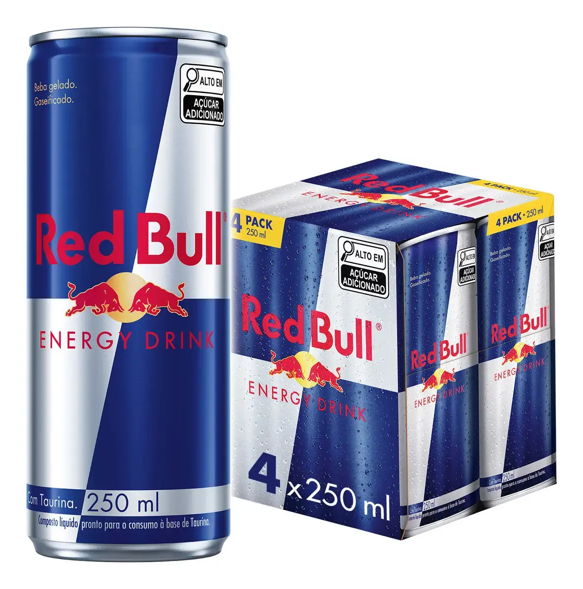 Red Bull Energético, Energy Drink, 250ml, 4 latas - 1