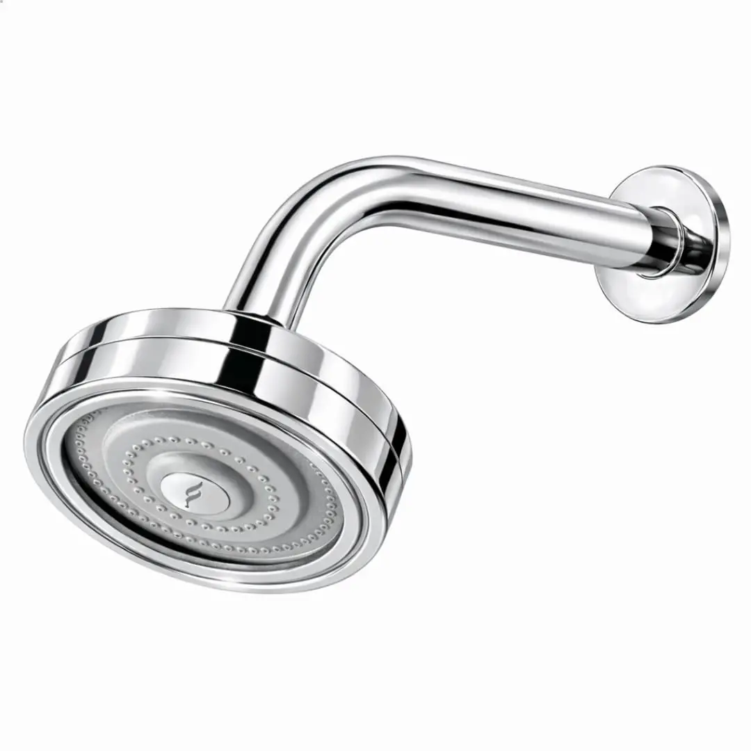 Ducha Chuveiro Inox a Gás Autolimpante Redondo Parede Piscina Banheiro Área Externa SOFTINOX — Ducha Chuveiro Chuveirinho Aquecedor Solar Aquecedor Gas, Cabeça Ariticulada em ABS, Cano Inox