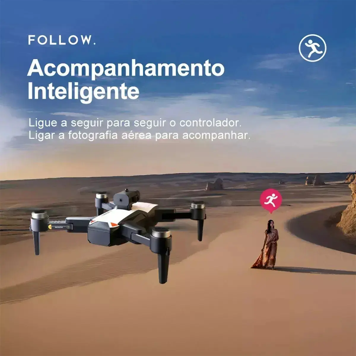Drone S2s Profissional Câmera Hd Motor Brushless Novo 2024 Preto thumbnail 6
