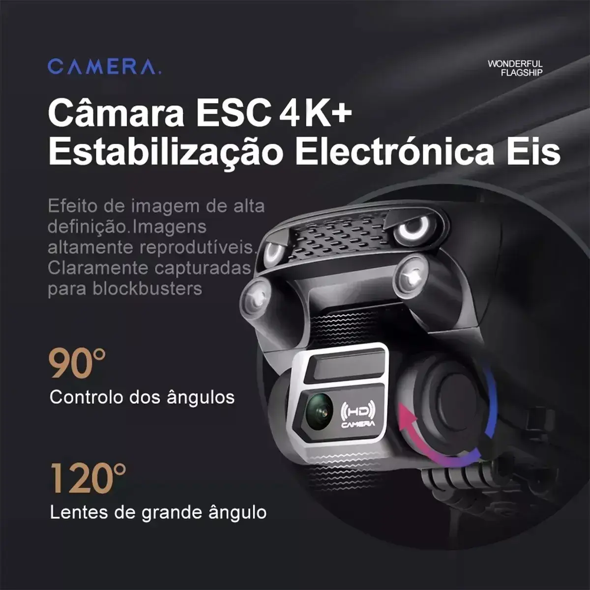 Drone S2s Profissional Câmera Hd Motor Brushless Novo 2024 Preto thumbnail 7
