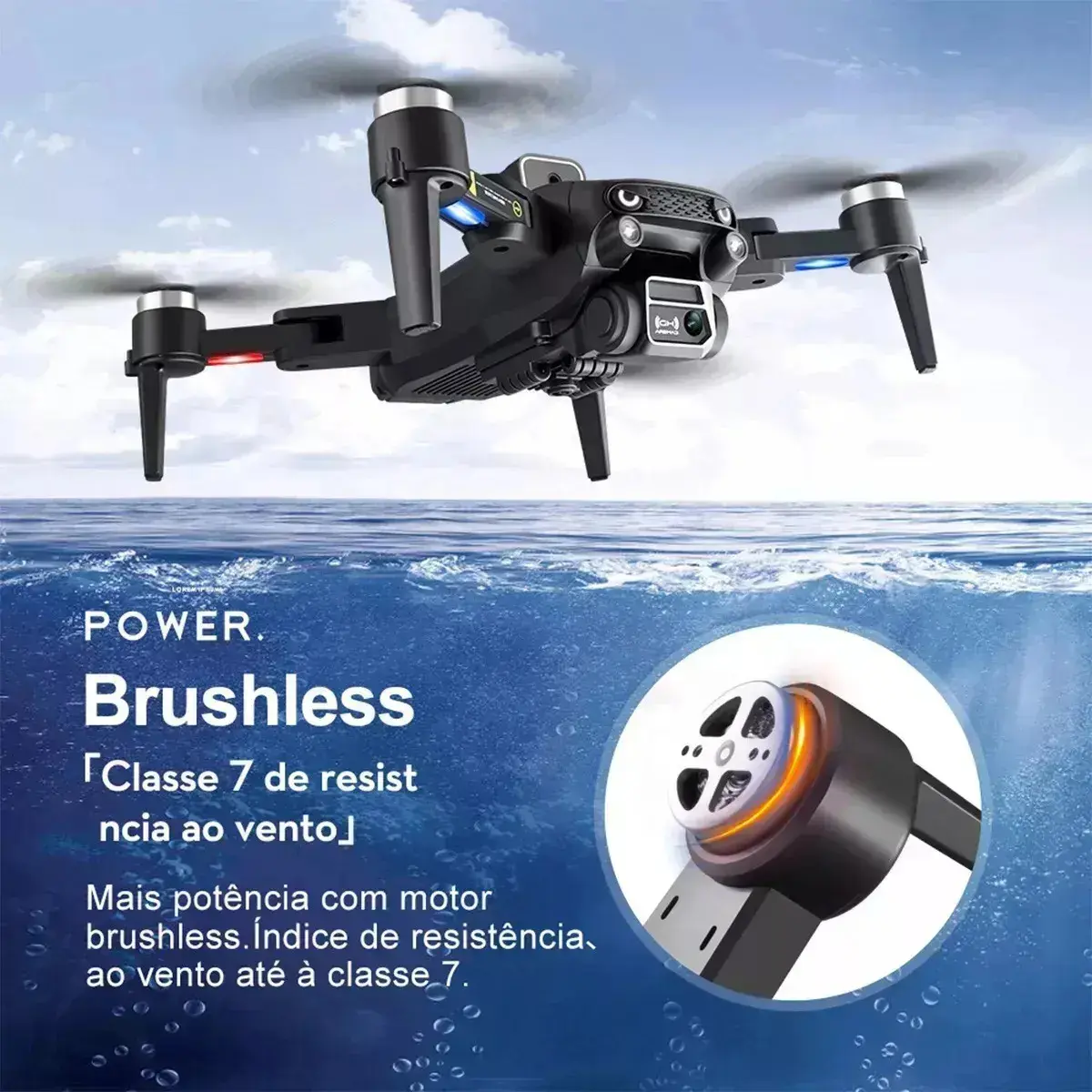 Drone S2s Profissional Câmera Hd Motor Brushless Novo 2024 Preto thumbnail 9