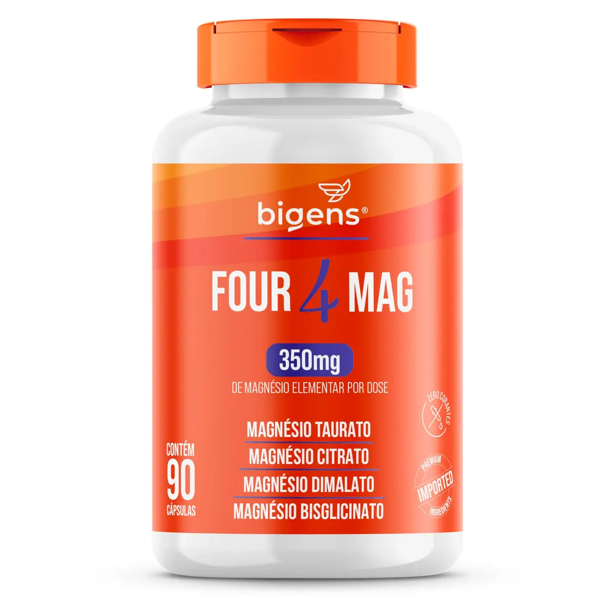 Bigens Four Mag 350mg - 90 Cápsulas - Suplemento Nutricional