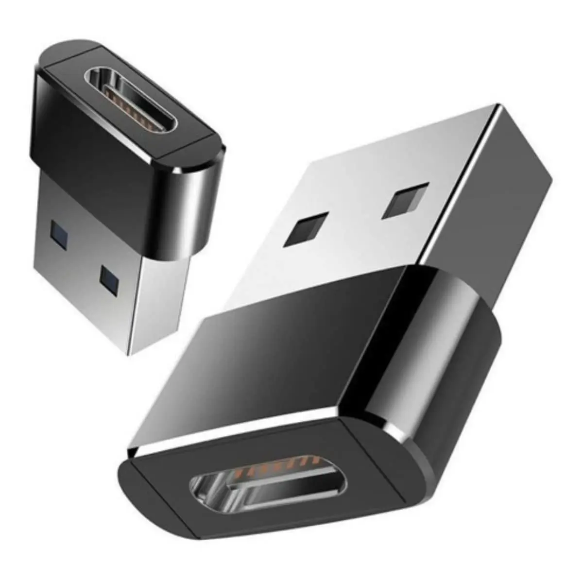 Adaptador OTG Conversor Plug Usb C Fêmea Para Usb Macho Para iPhone 11 12 13 14 Pro Max (Preto)