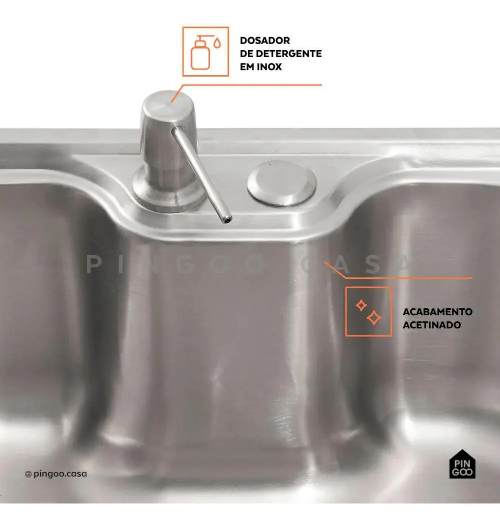 Cuba Gourmet para Cozinha Aço Inox 201 50x40cm Nawa Prata - Pingoo.casa thumbnail 3