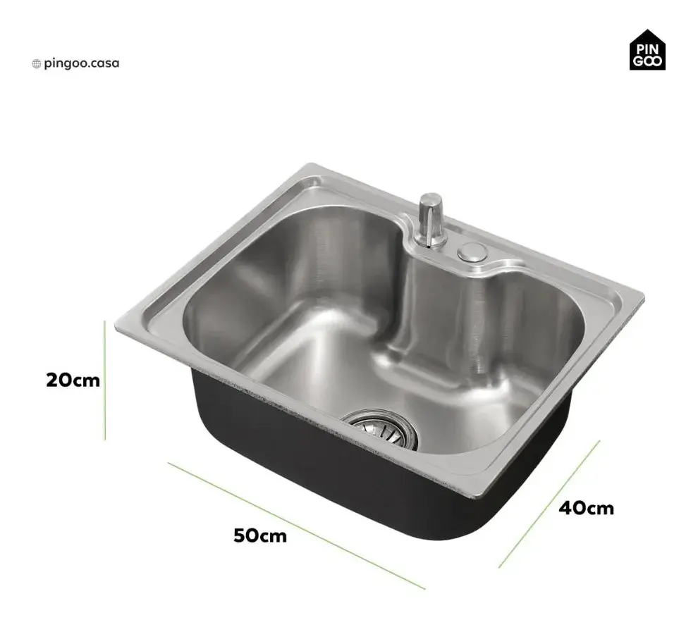 Cuba Gourmet para Cozinha Aço Inox 201 50x40cm Nawa Prata - Pingoo.casa thumbnail 5