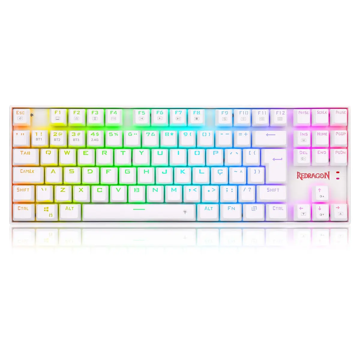 Teclado Mecânico Kumara Pro RGB Wireless e Bluetooth Branco Switch Marrom K552RGB-BRS-W (PT-BROWN)