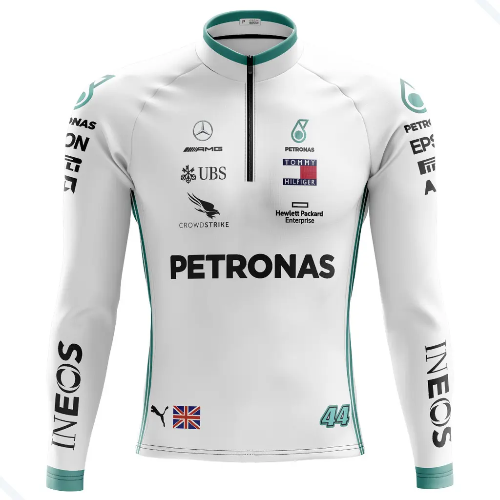 Camiseta Ciclismo Masculina Dryfit Proteção UV Bike MTB Speed F1 Branca