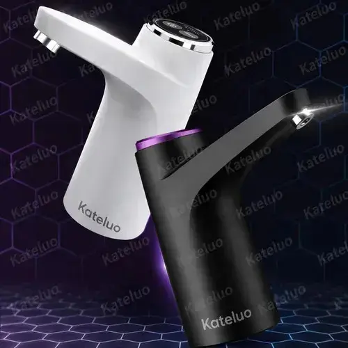 Bomba Galão De Água Recarregável Dispenser Bivolt Usb Cor Aleatório Preto ou Branco Kateluo thumbnail 2