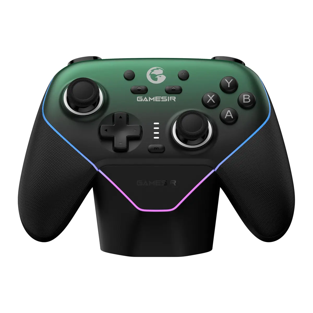 GameSir Super Nova Wireless Gaming Controller for PC/Switch/iOS/Android, Hall Effect Stick & Trigger, RGB Lighting, Swappable ABXY, Detachable Faceplate, 1000mAh with Charging Dock - Green