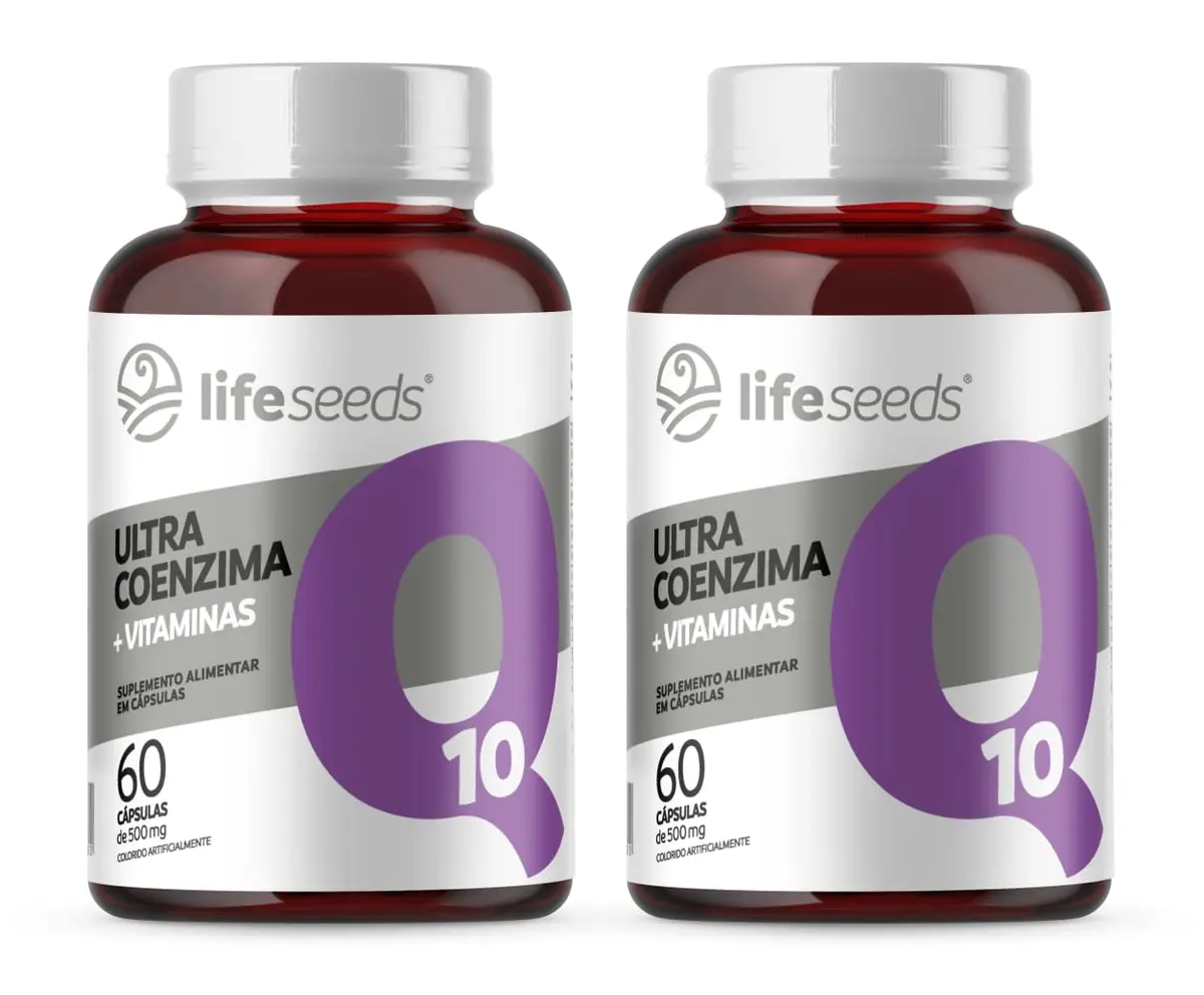 Ultra Coenzima Q10 + Vitaminas A, B1, B2, B3, B9, B12, C, E, Selênio e Zinco - 60 Cápsulas (2 Meses) (2 Potes)