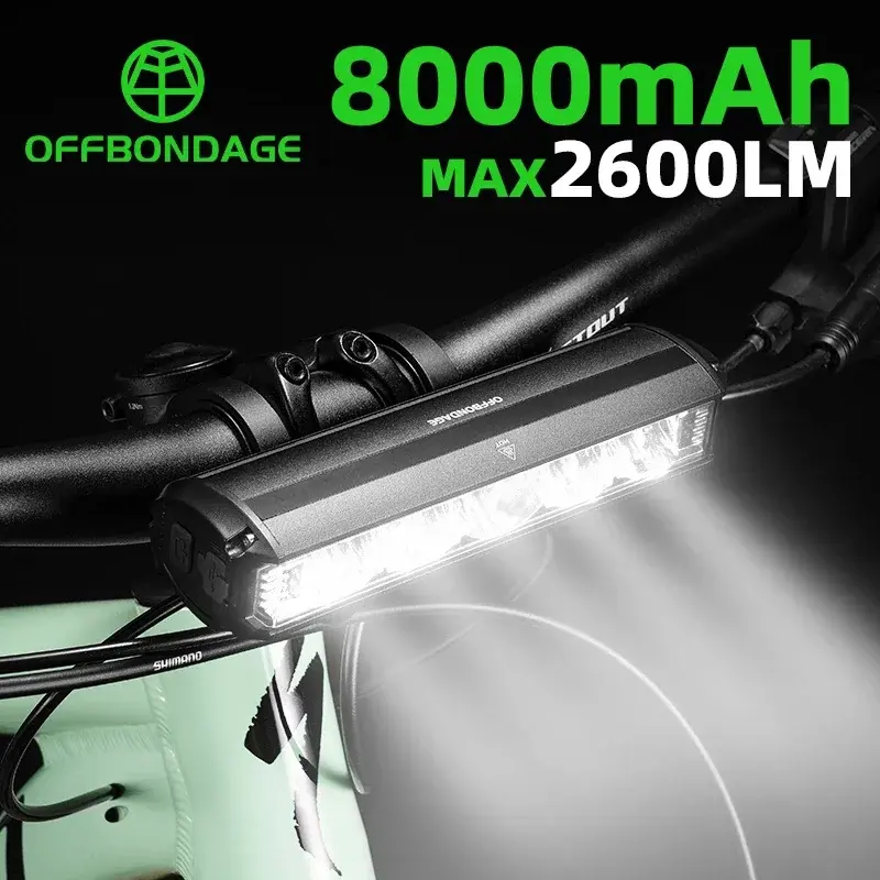OffBONDAGE-Front Bike Light, lanterna impermeável, carregamento USB, MTB Estrada Ciclismo Lâmpada, Acessórios de bicicleta
