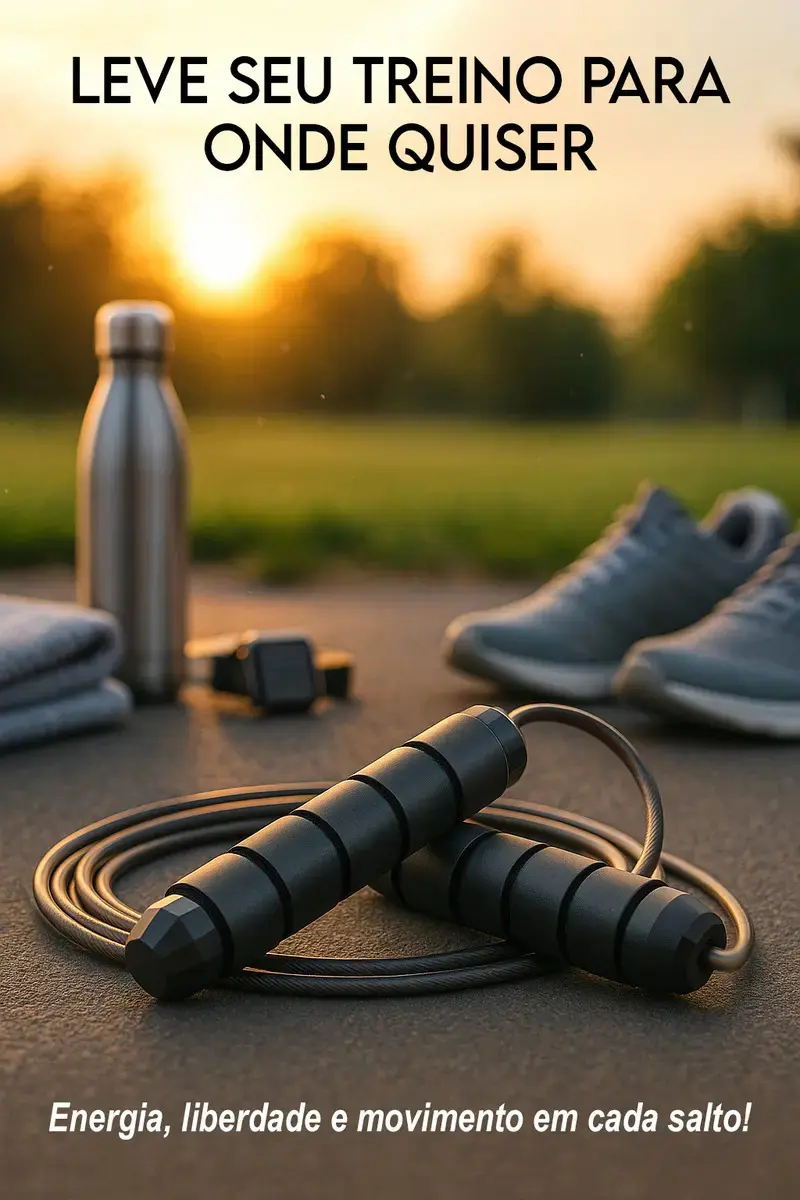 Corda de Pular Speed Rope 3M Profissional Academia Cross Fit com Rolamento Duplo Cabo de Aço e Pegadores Emborrachados Ajustável thumbnail 4