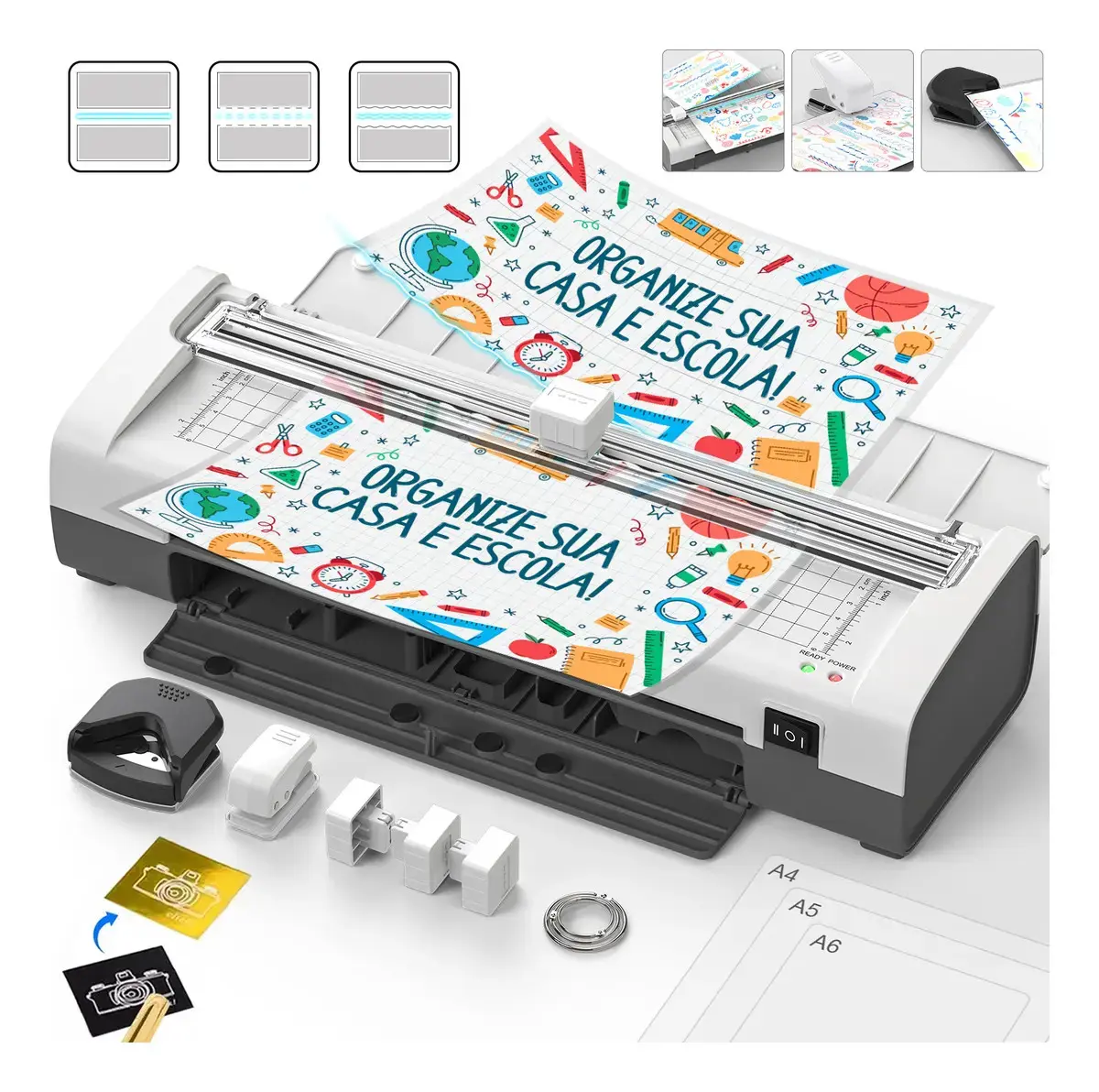 Plastificadora Laminadora A4 Qfun Com 20 Folhas e Anti-Atolamento