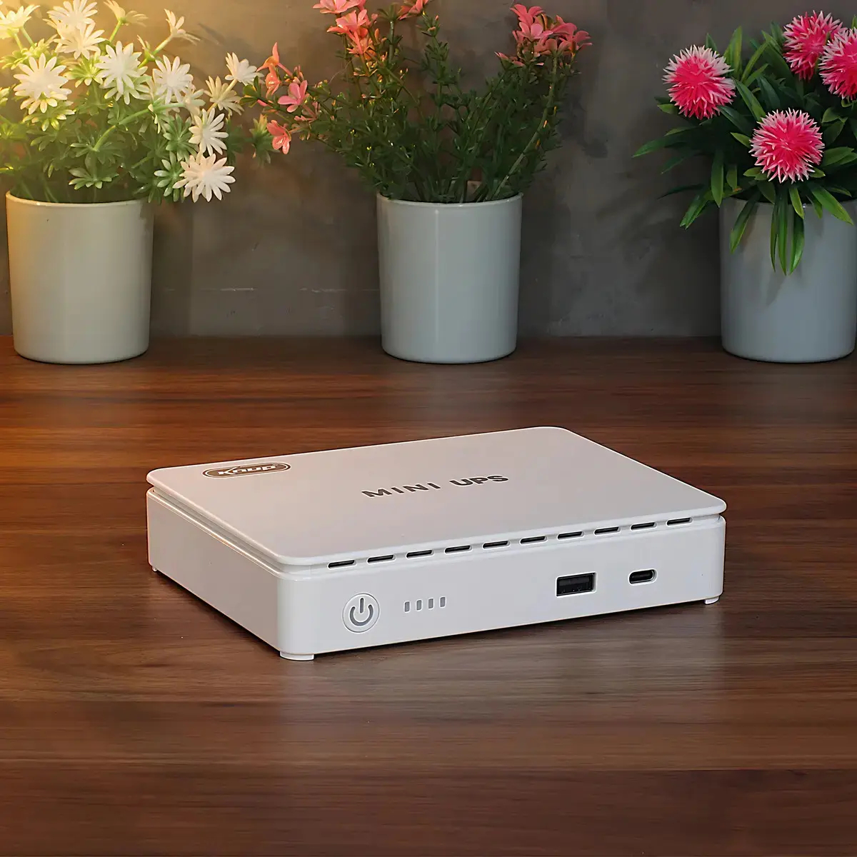 Mini UPS 35W ( Nobreak) USB Type-C Poe Bivolt KP-588 Kanup Branco thumbnail 2