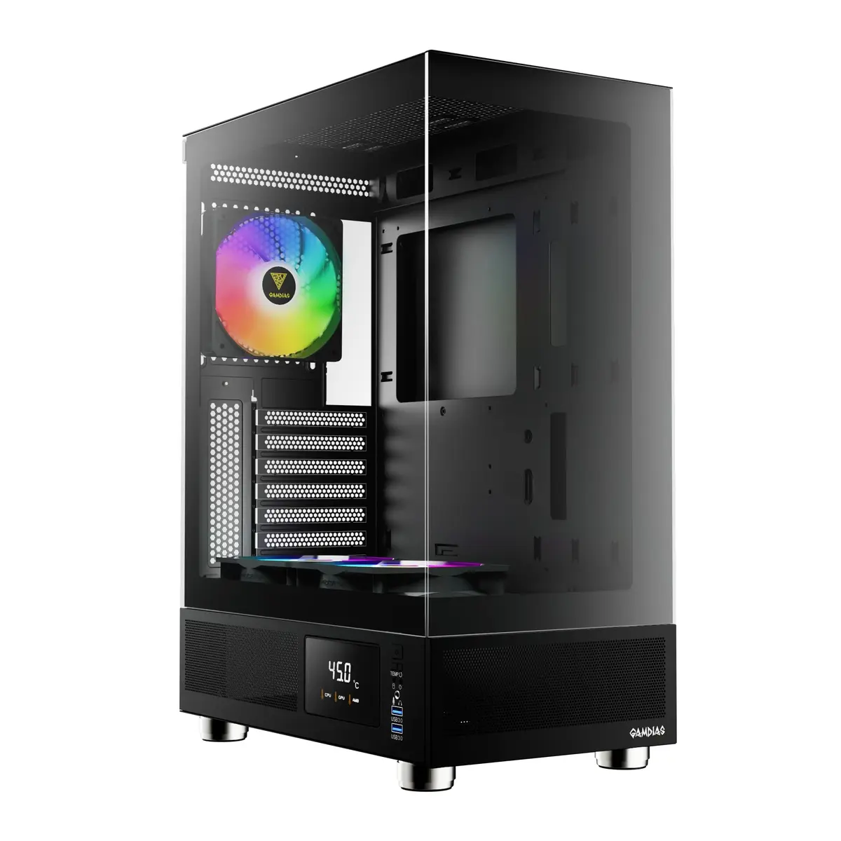 Gabinete Gamer Gamdias Atlas E1 Preto com 3 Fans 120mm ARGB ATLAS E1 - 1
