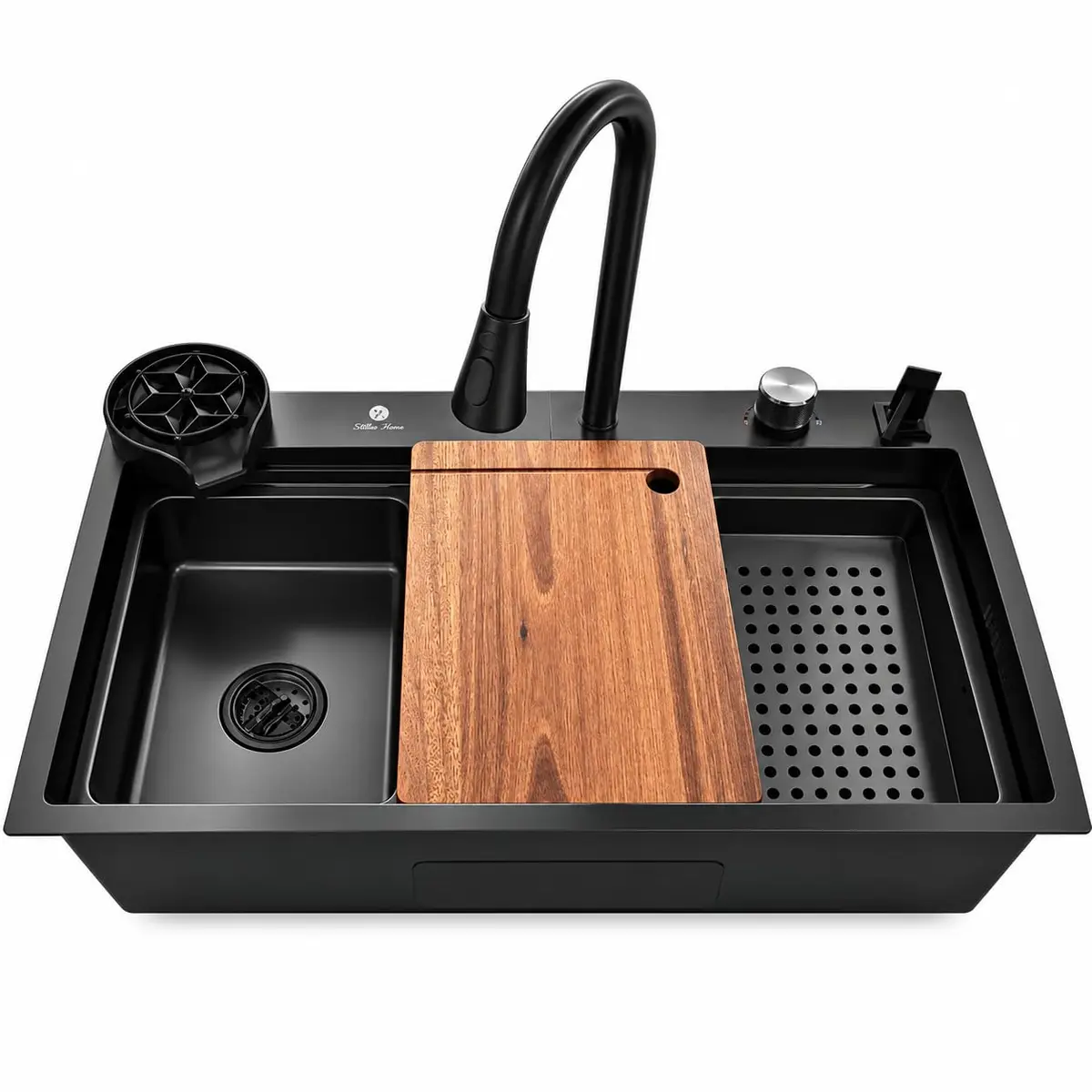 Cuba Pia Gourmet Premium Completa com Torneira Cascata, Lavador de Copos e Acessórios 78x45cm
